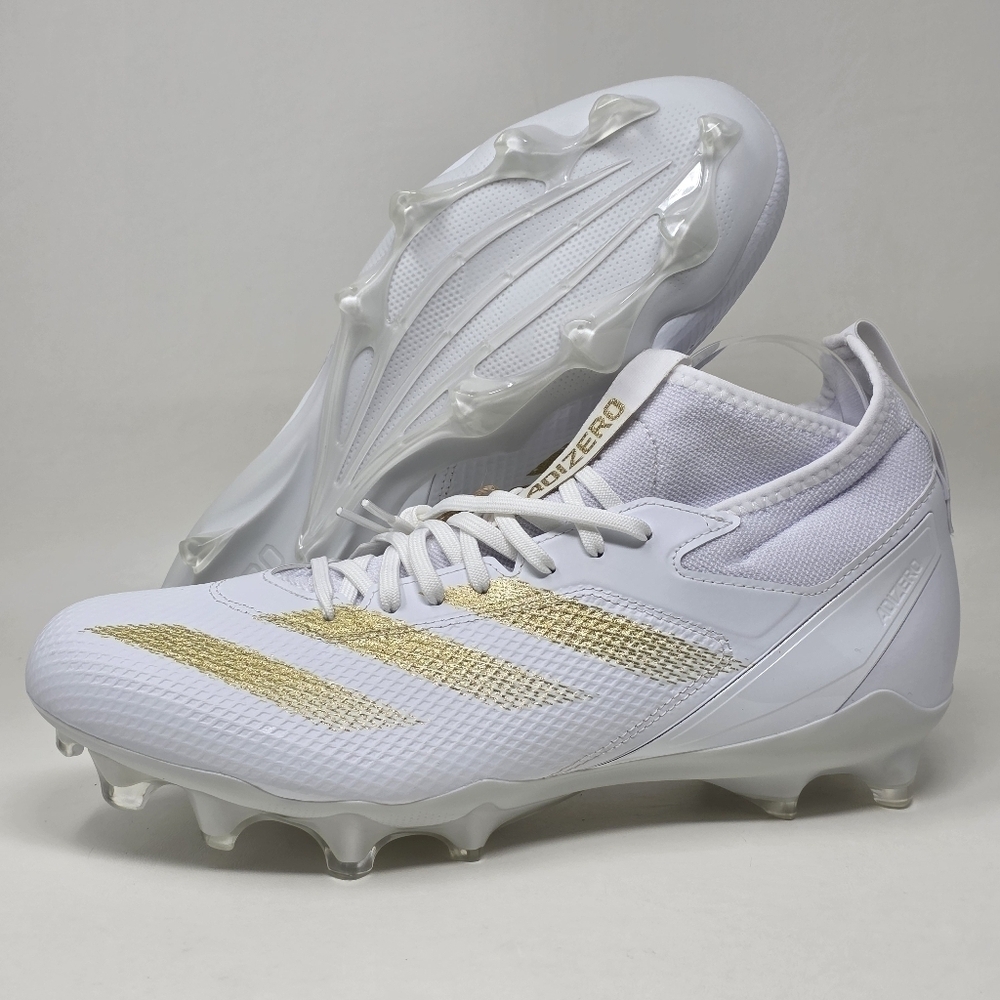 Adidas Adizero Impact MID Football Cleats White Gold IF2476 Men's Size 11 New